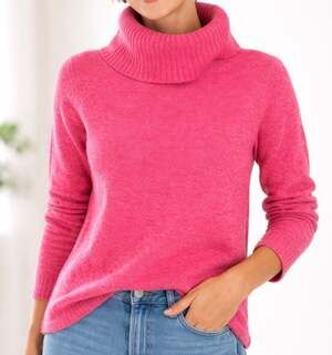 J. Jill Italian Yarn Pink Wool Cashmere Blend Turtleneck Sweater XS Long Sleeve
